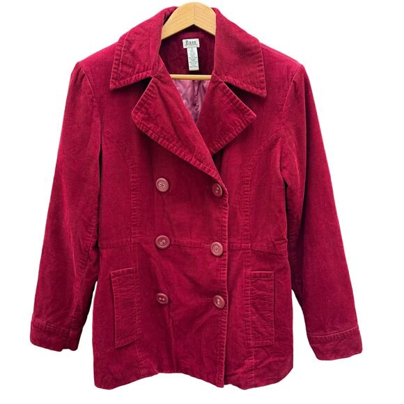 G.H. Bass & Co. Jackets & Blazers - Bass Cranberry Red Vintage Y2K Cotton Corduroy Double Breasted Blazer Womens Med